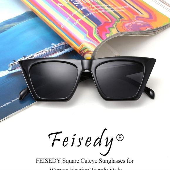 NWT Feisedy Black a vintage Sunglasses - Picture 2 of 10